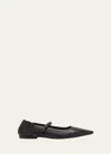 Brunello Cucinelli Black Ballet Shoes With Monil Detail On The Strap In Leather Woman In C101 Black