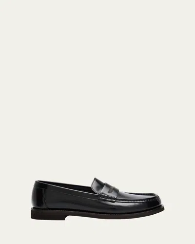 Brunello Cucinelli Leather Monili Penny Loafers