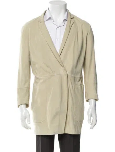 Pre-owned Brunello Cucinelli Leather Moto Jacket In Neutral
