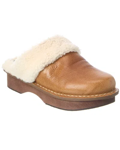 Brunello Cucinelli Leather Mule In Animal Print