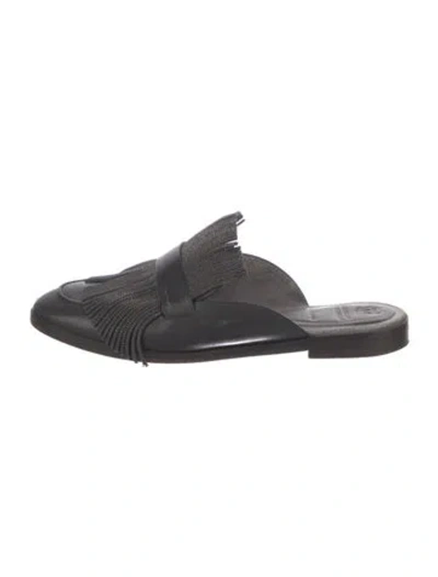 Pre-owned Brunello Cucinelli Leather Mules In Black