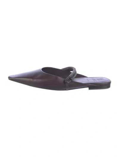 Pre-owned Brunello Cucinelli Leather Mules In Purple