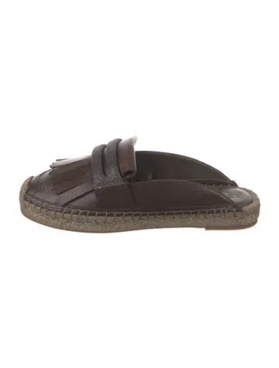 Pre-owned Brunello Cucinelli Leather Mules W/ Tags In Brown