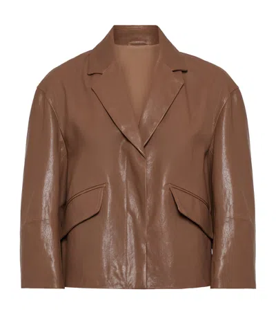 BRUNELLO CUCINELLI LEATHER OUTERWEAR BLAZER