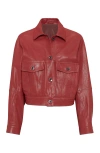 Brunello Cucinelli Leather Outerwear In Ruby