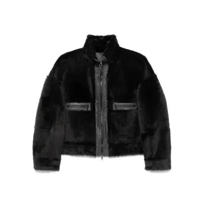 Brunello Cucinelli Leather Outerwears In Black