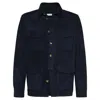 Brunello Cucinelli Suede Leather Shirt Jacket In Blue