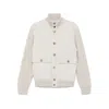 Brunello Cucinelli Men Padded Leather Jacket In Neutral