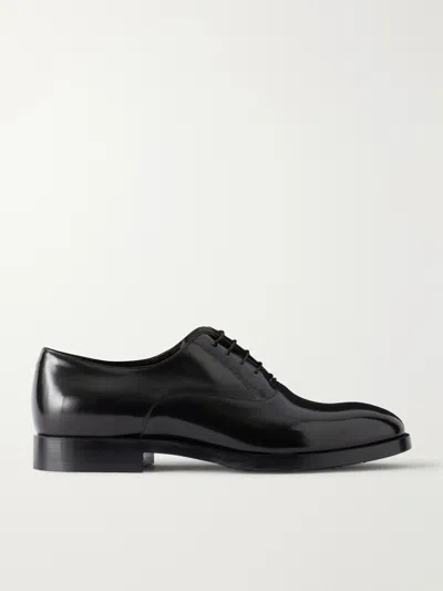 Brunello Cucinelli Oxford Patent Leather Lace-up In Black