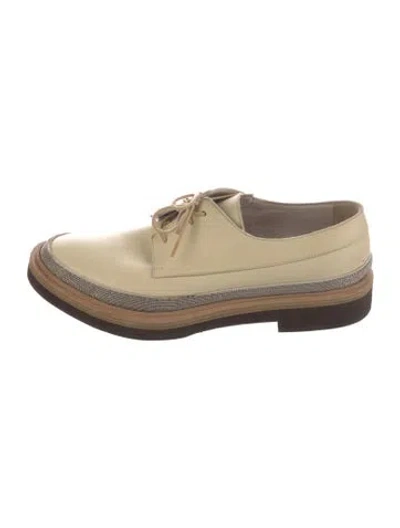 Pre-owned Brunello Cucinelli Leather Oxfords In Neutral