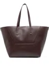 Brunello Cucinelli Bead-embellished Leather-trimmed Suede Tote In Red