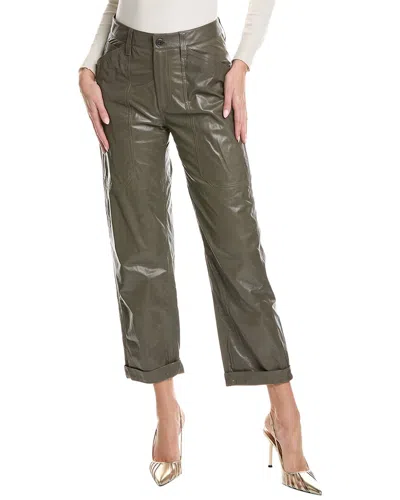 Brunello Cucinelli Leather Pant In Green