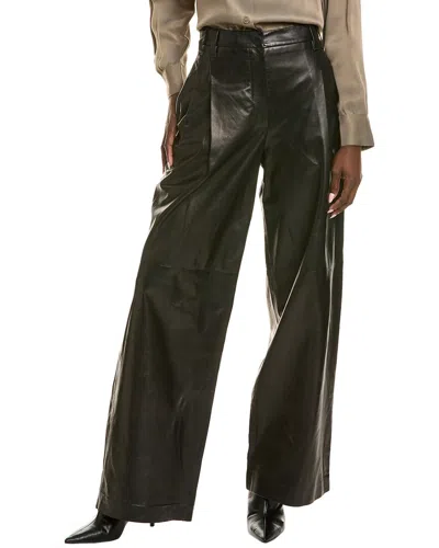 Brunello Cucinelli Leather Pant In Black