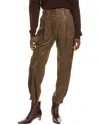 Brunello Cucinelli Leather Pant In Multi