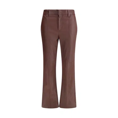 Brunello Cucinelli Women Leather Pants In Multi