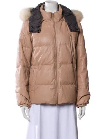 Pre-owned Brunello Cucinelli Leather Parka In Neutral