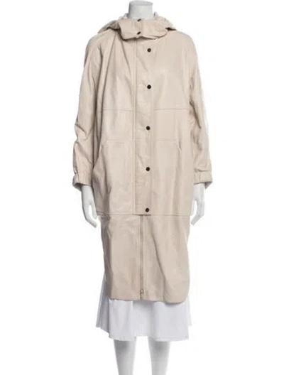 Pre-owned Brunello Cucinelli Leather Parka In Neutral