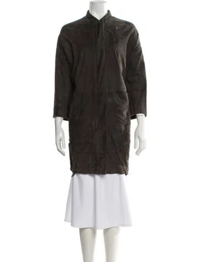 Pre-owned Brunello Cucinelli Leather Parka W/ Tags In Neutral