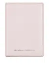 Brunello Cucinelli Passport Holder In Leather With Textured Finish In Beige