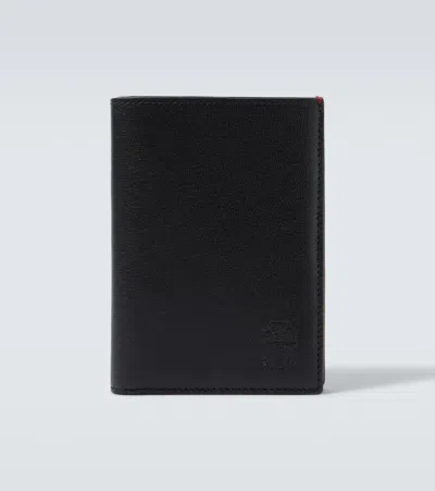 Brunello Cucinelli Leather Passport Holder In Black