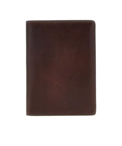 Brunello Cucinelli Leather Passport Holder In Red