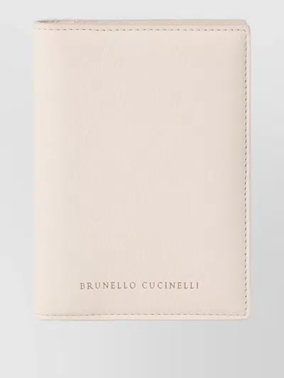 Brunello Cucinelli Leather Passport Holder Compact Grained Finish