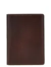 Brunello Cucinelli Leather Passport Holder In Red