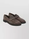 Brunello Cucinelli Penny Loafer In Brown Leather With Monile Detail In Multi