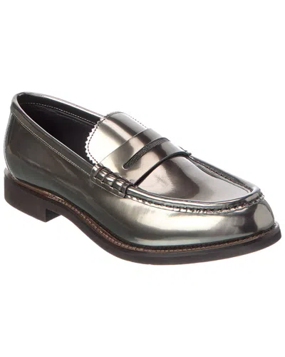 Brunello Cucinelli Leather Penny Loafer In Multi