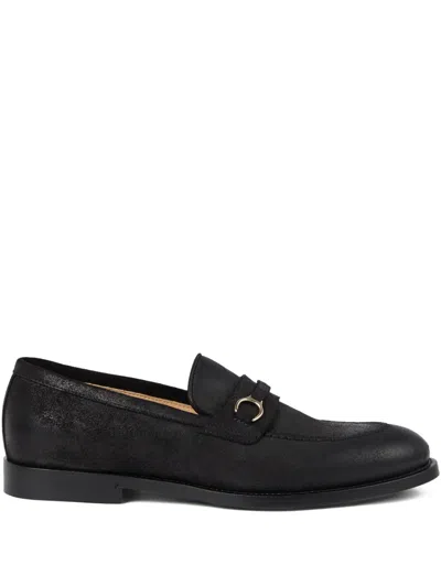 Brunello Cucinelli Leather Penny Loafers In Black
