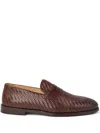 Brunello Cucinelli Leather Penny Loafers In Brown