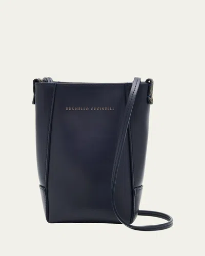 Brunello Cucinelli Leather Phone Crossbody Bag
