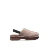 Brunello Cucinelli Leather Platform Slipper In Neutral