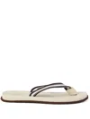 Brunello Cucinelli Leather Pool Slides In Neutral