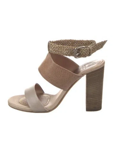 Pre-owned Brunello Cucinelli Leather Printed Slingback Pumps In Neutral