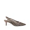 Brunello Cucinelli Glistening Abstract Embroidery City Pumps 55