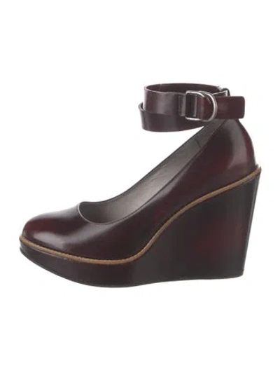 Pre-owned Brunello Cucinelli Leather Pumps In Brown/burgundy