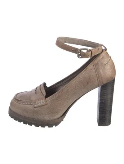 Pre-owned Brunello Cucinelli Leather Pumps In Gray