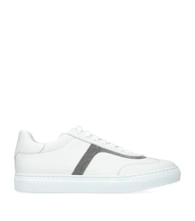 Brunello Cucinelli Leather Retro Monili Sneakers In White