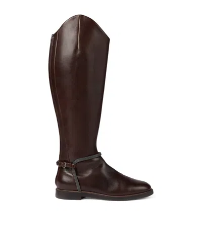 BRUNELLO CUCINELLI LEATHER RIDING BOOTS