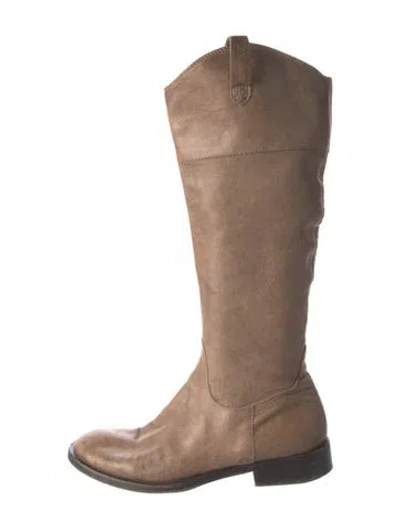 Pre-owned Brunello Cucinelli Leather Riding Boots In Brown