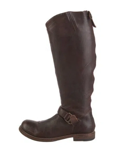 Pre-owned Brunello Cucinelli Leather Riding Boots In Brown