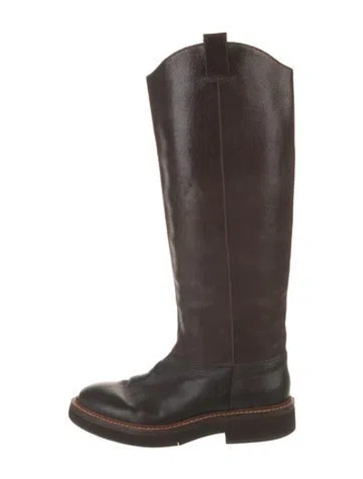 Pre-owned Brunello Cucinelli Leather Riding Boots In Brown