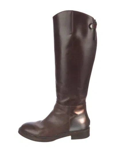 Pre-owned Brunello Cucinelli Leather Riding Boots In Brown
