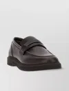 Brunello Cucinelli Leather Round Toe Loafers With Stitch Detailing