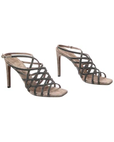 Pre-owned Brunello Cucinelli Leather Sandal (authentic Pre-loved) In Brown