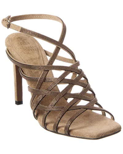 Brunello Cucinelli Leather Sandal In Brown