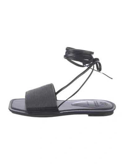Pre-owned Brunello Cucinelli Leather Sandals In Black