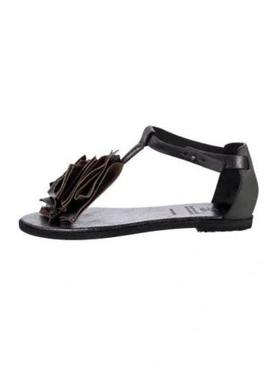 Pre-owned Brunello Cucinelli Leather Sandals In Black