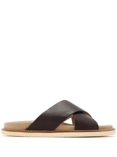 Brunello Cucinelli Leather Sandals In Brown